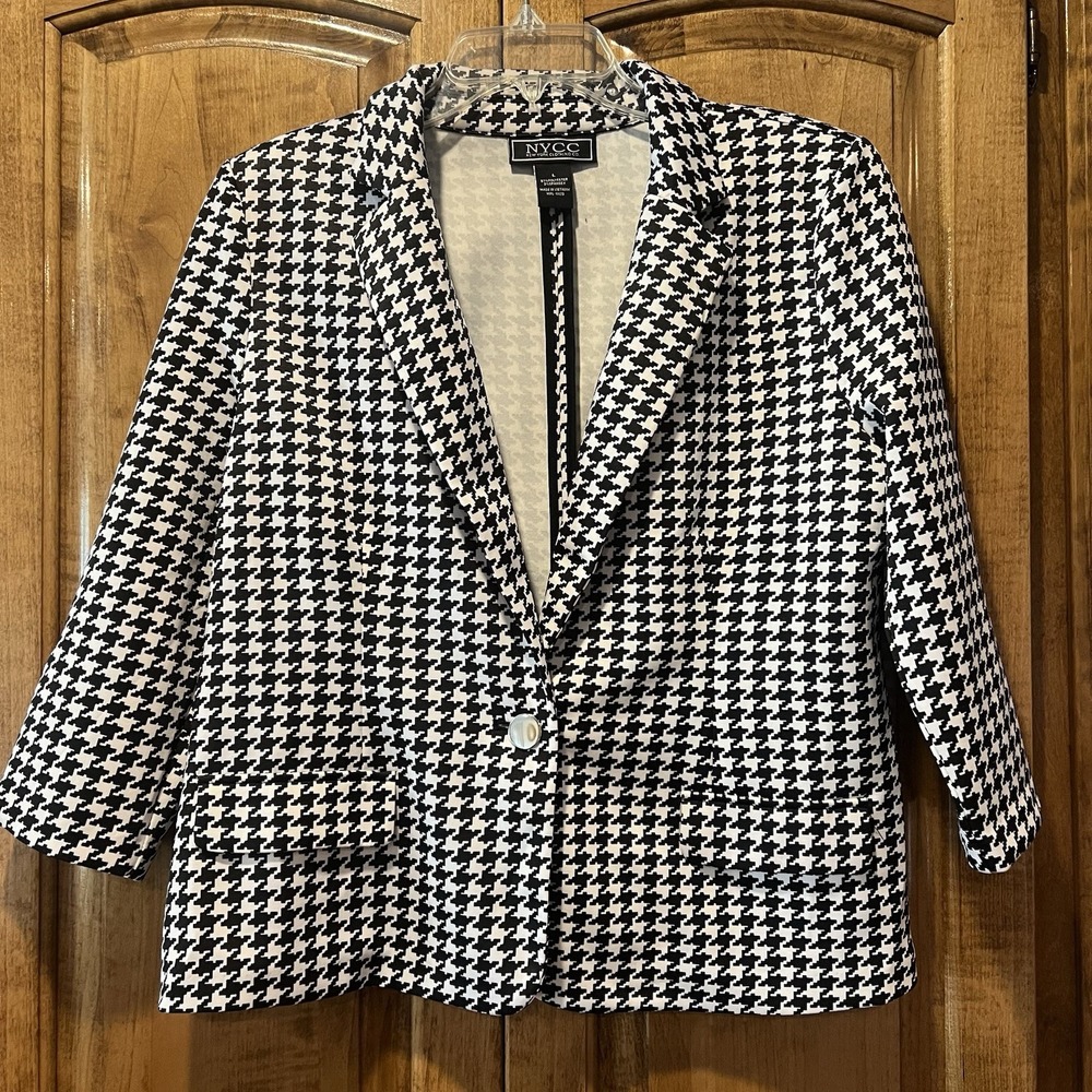 NYC Classic Black and White Houndstooth Blazer
